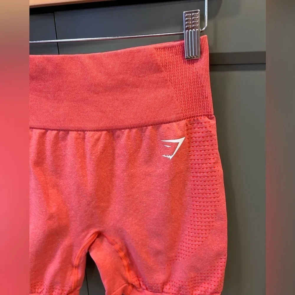 GymShark Vital Seamless Coral Red Marl 6” Bike Shorts